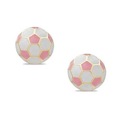 3D Soccer Ball Stud Earrings