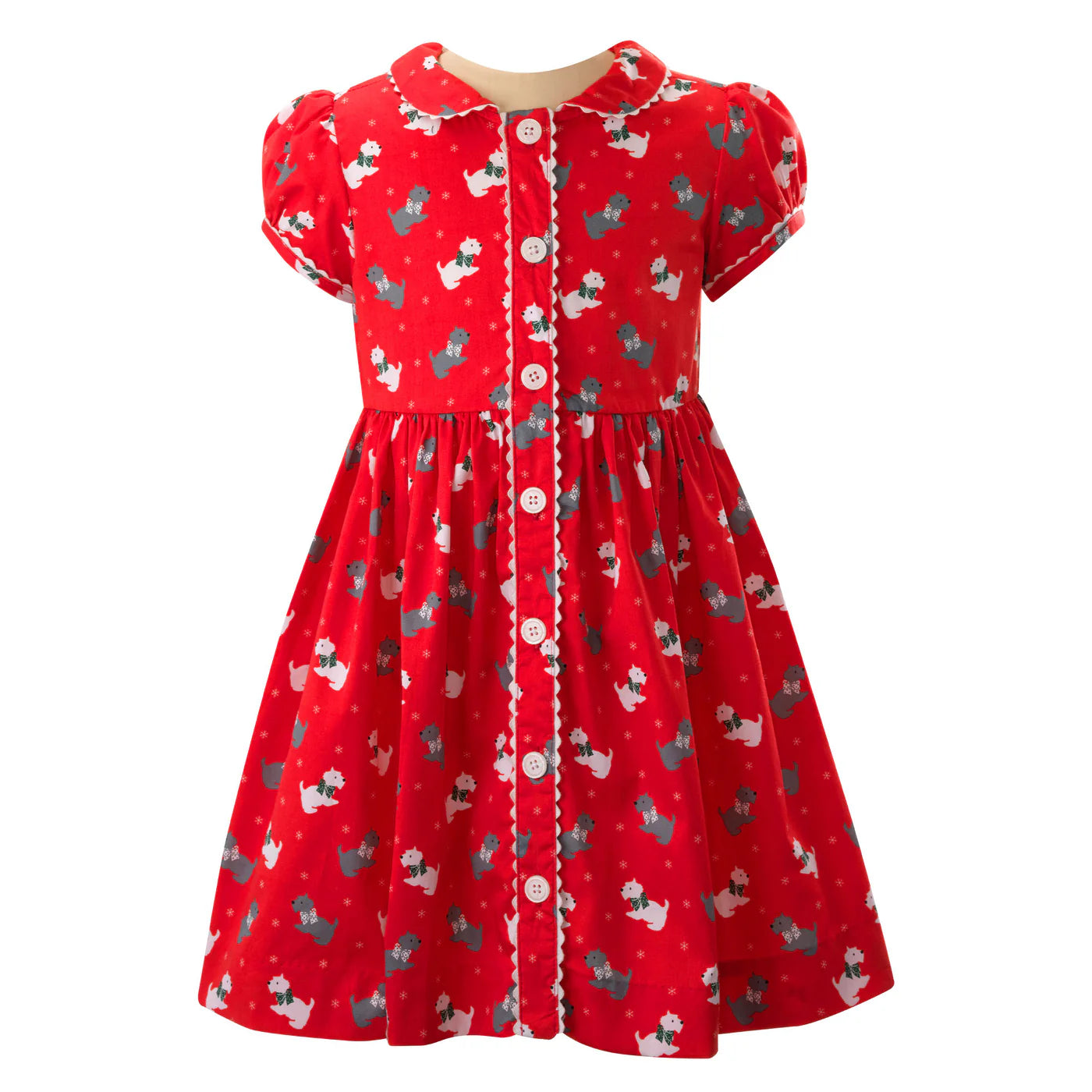 Scottie Dog Button Front Dress