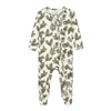 Pine Brushed Zipper Footed Romper