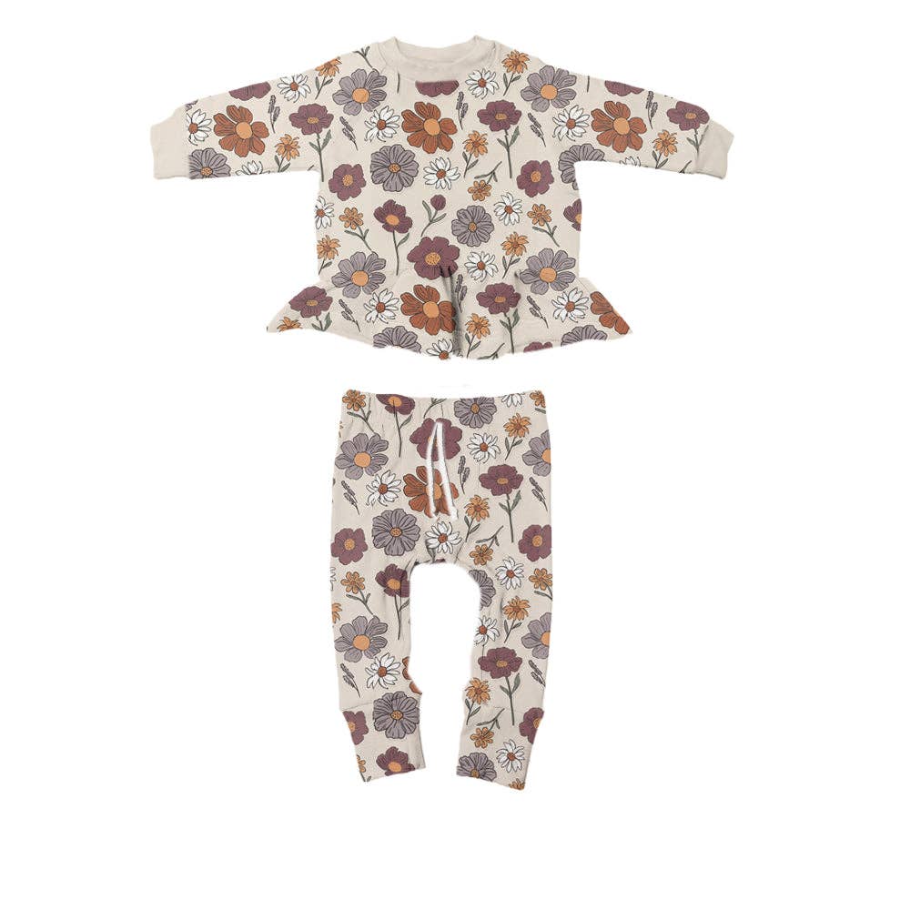 Bamboo Jogger Set- Ruffle Bouquet