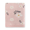 Organic Cotton Knit Baby Blanket- Daisy Floral