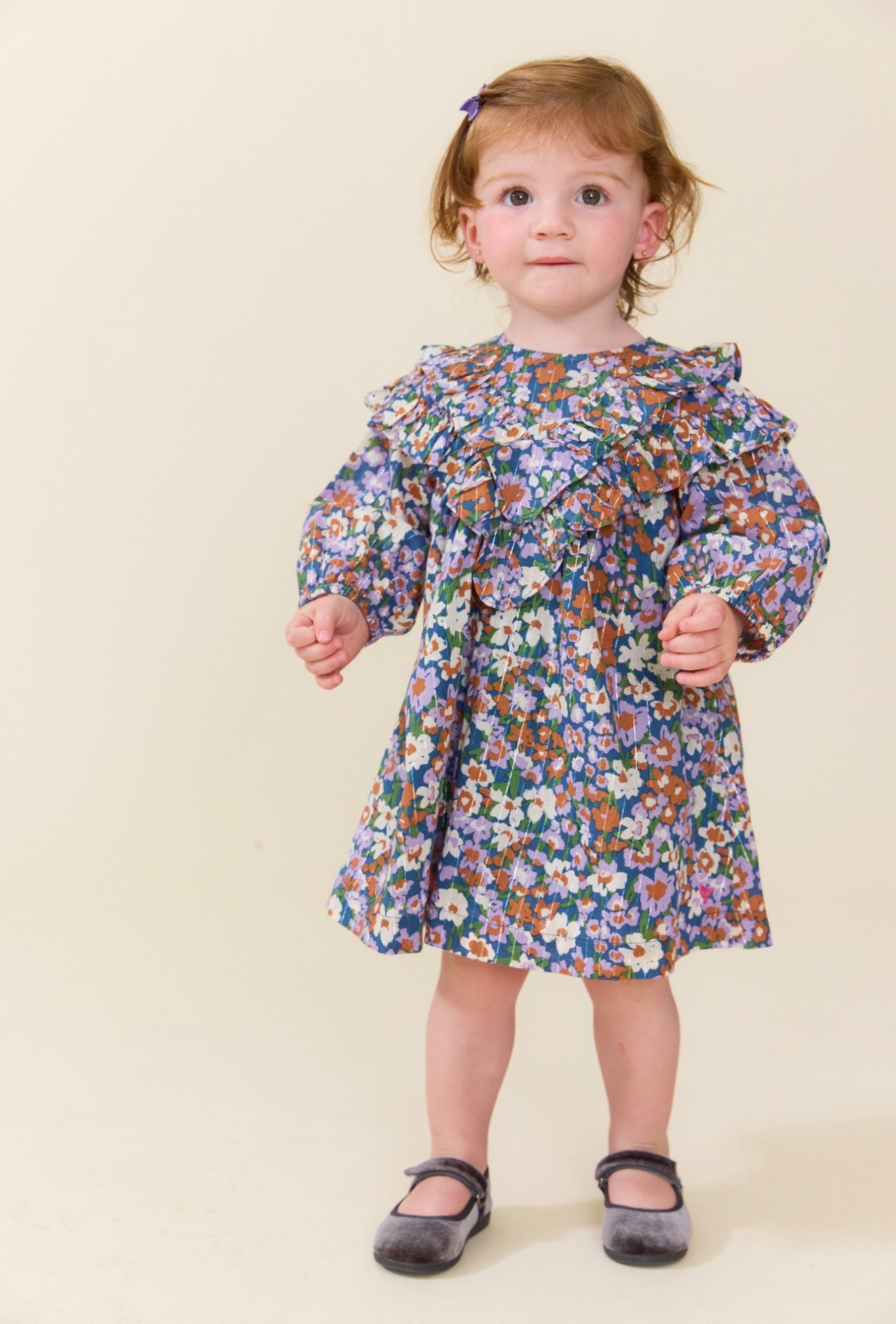 BABY GIRLS EVERLY DRESS SET - TRUE BLUE SKETCHED FLORAL