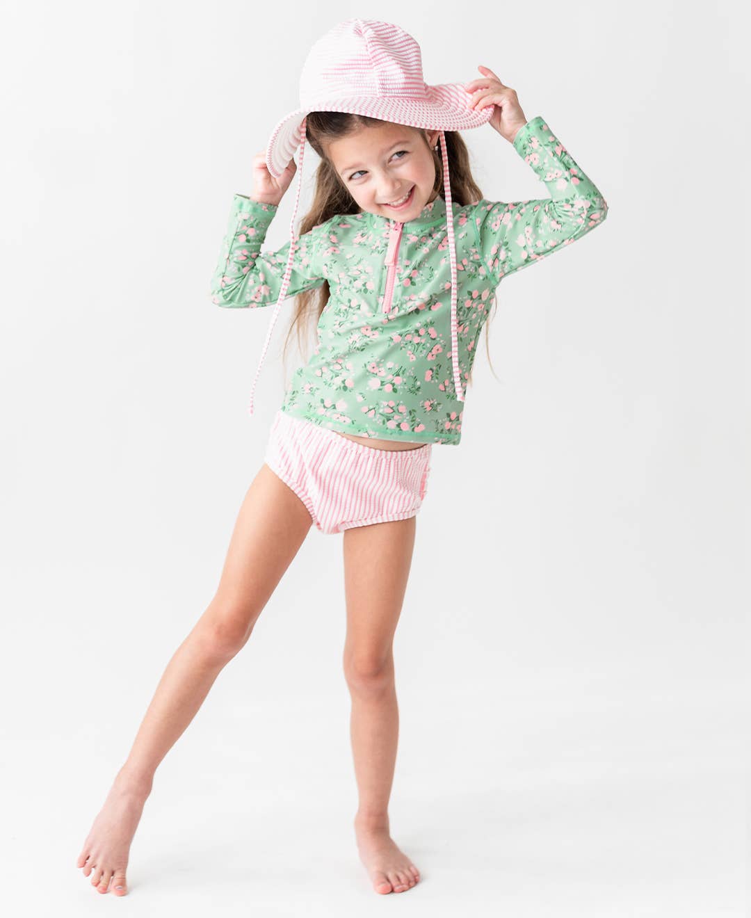 UPF50 Pink Seersucker Hat