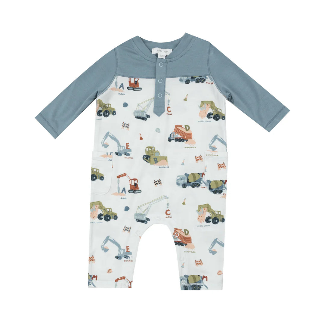 Bamboo Romper- Construction Alphabet