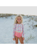 Coral Rainbow Zip Rash Guard Swim