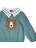 Organic Cotton Bear Check Collar Pullover Sweater