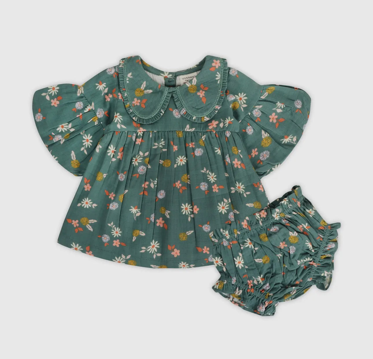 Organic Muslin Dress & Bloomer Set-  Tahiti Floral