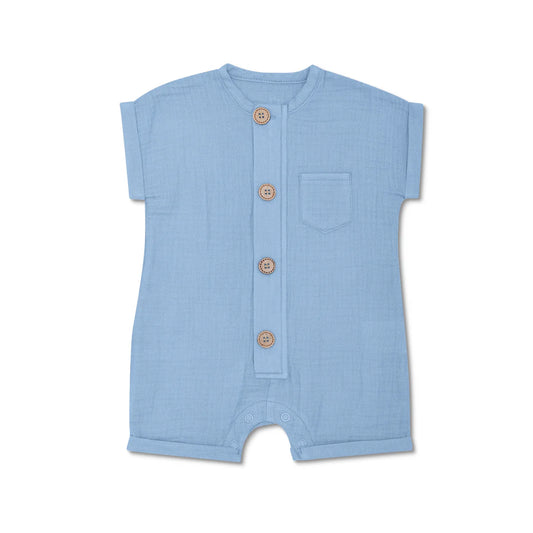 Organic Cotton Muslin Zip Romper