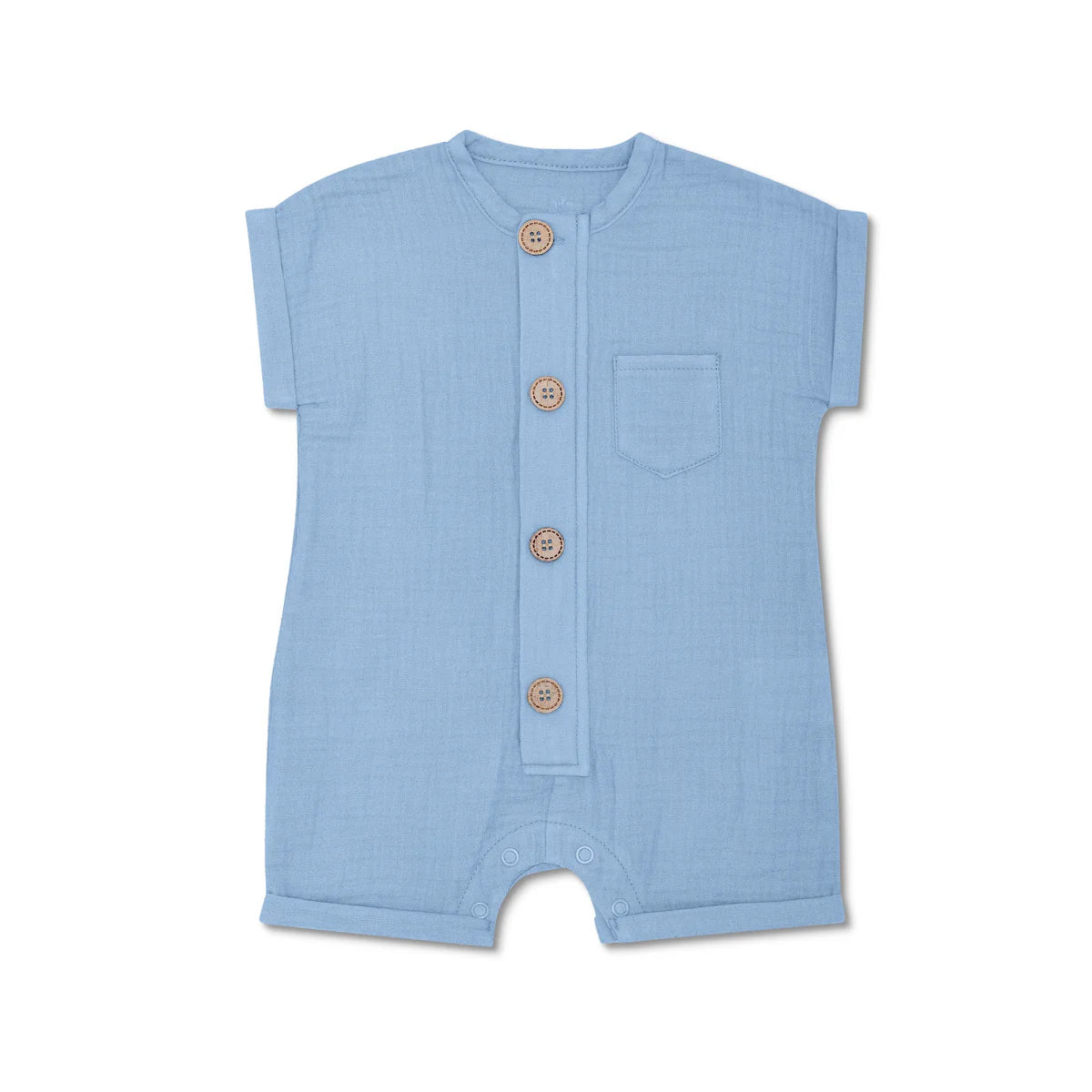 Organic Cotton Muslin Zip Romper