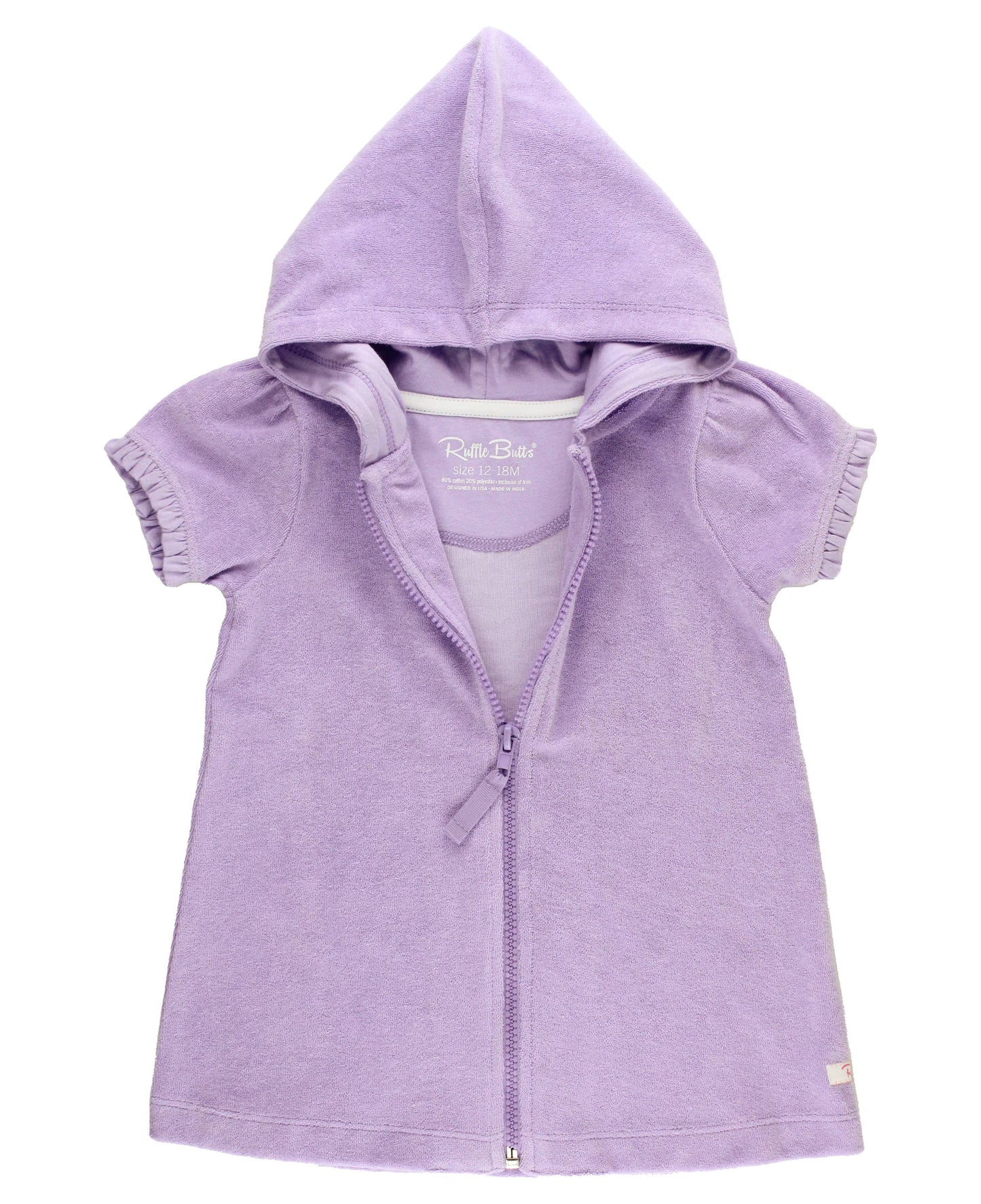 Terry Full-Zip Cover Up Lavender