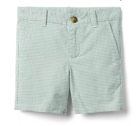 Gingham Poplin Short- Green