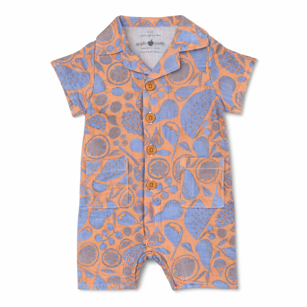 Organic Muslin Cabana Romper- Summer Bounty