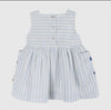Organic Cotton Dress- Embroidered Seashell Stripe