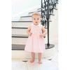 Linen Look Flower Appliqué Dress