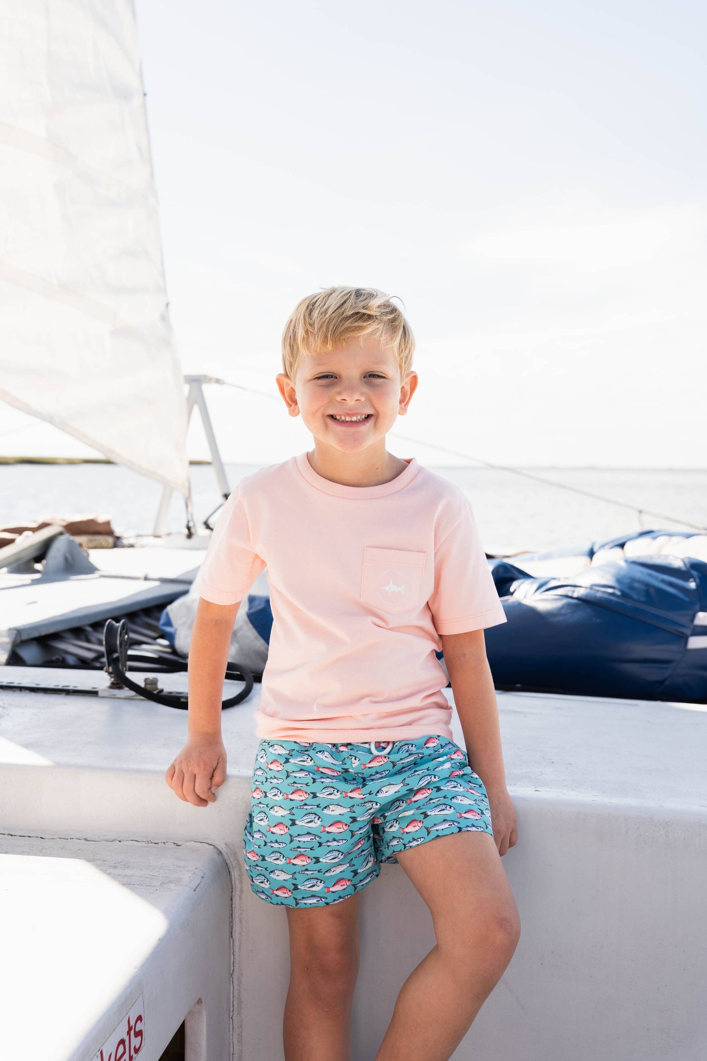 Offshore Boat T-Shirt - Salmon