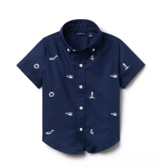 Embroidered Nautical Icon Oxford Shirt