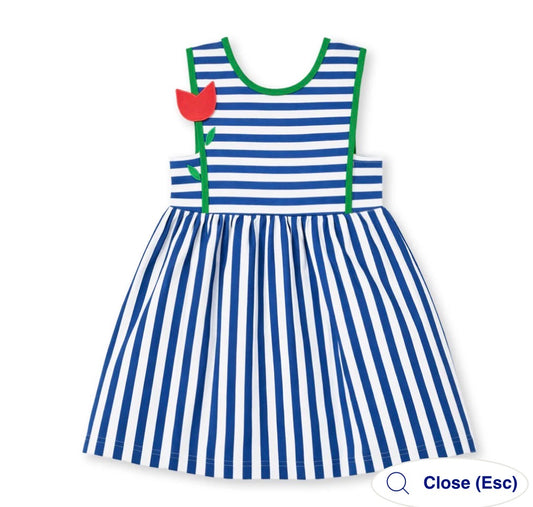 Stripe Knit Dress With Tulip