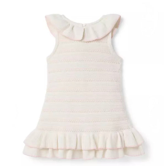 Striped Ruffle Sweater Dress