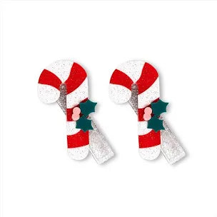 Candycane Hair Clips