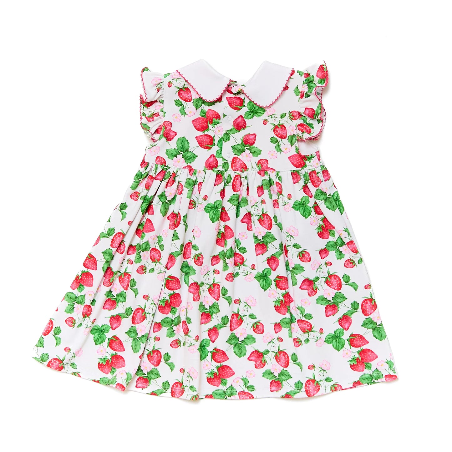 Pima Flutter Sleeve Dress in Strawberry Fields