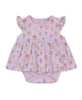 Pima Cotton Bodysuit Dress- Wild Flowers