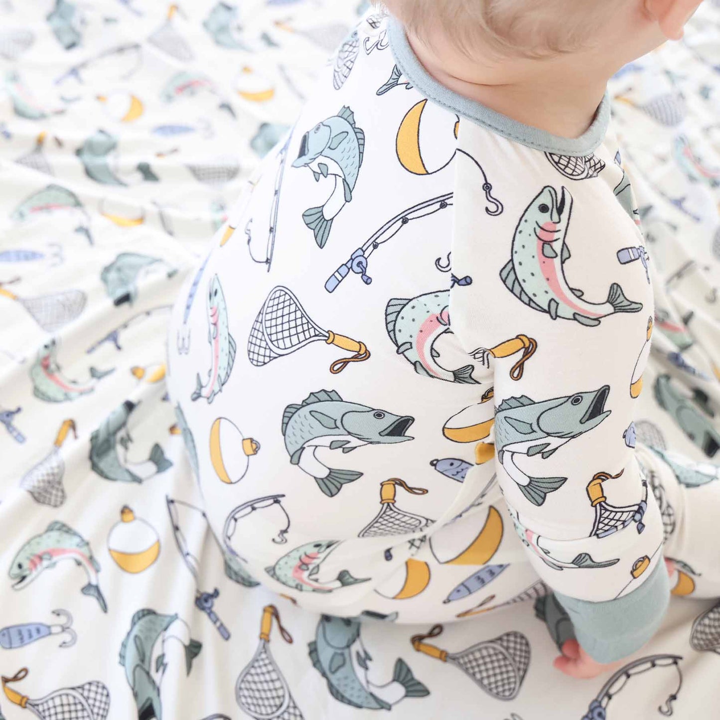 Bamboo Convertible Zip Romper- Catch of the Day