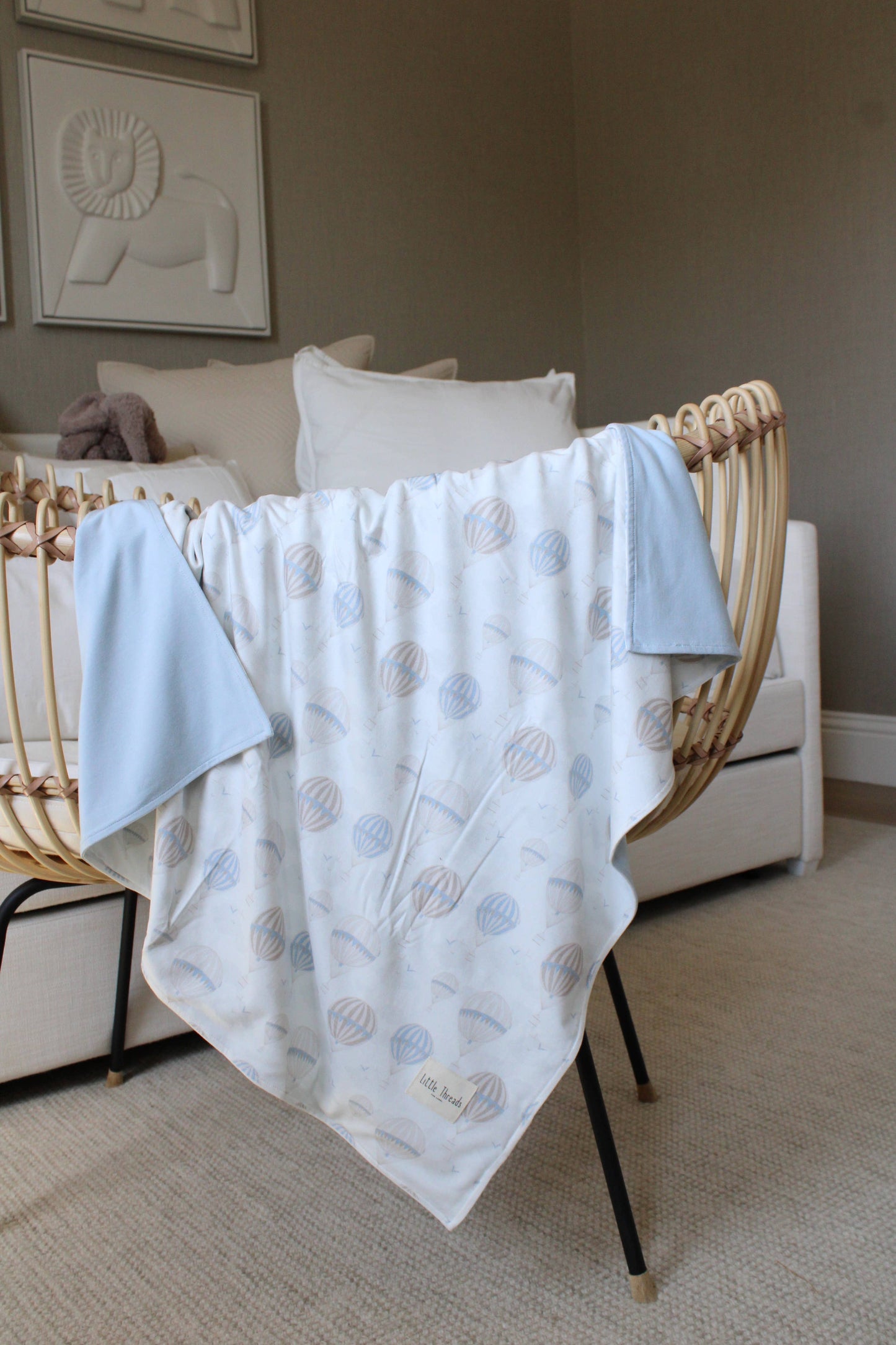 Blue Air Baloon Jersey Blanket