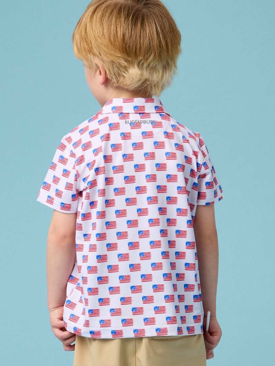 Freedom Flags Knit Performance Polo