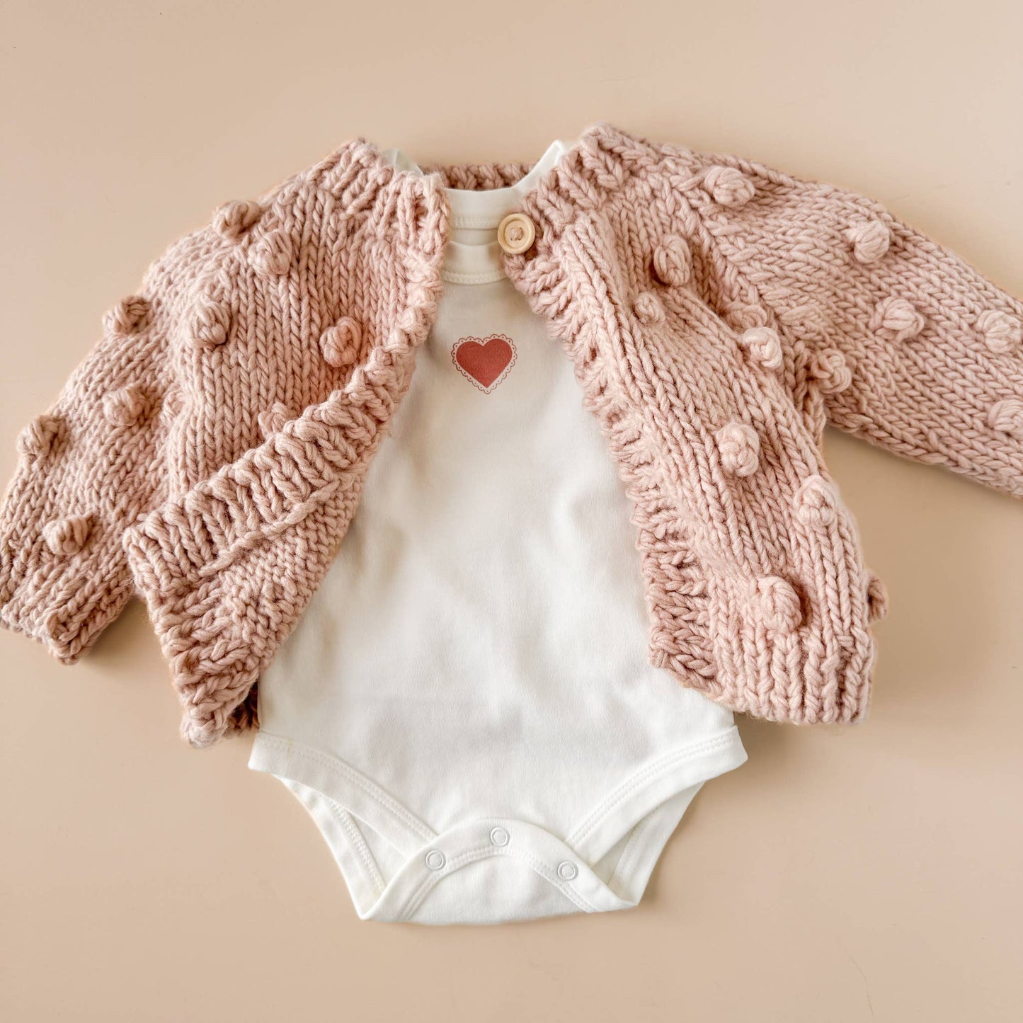 Popcorn Cardigan Blush Sweater