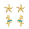 Mermaid and Starfish Stud Set