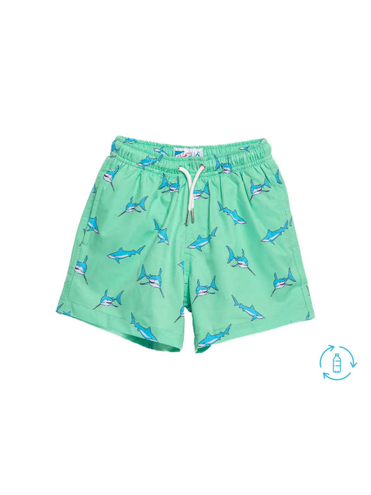 Bermies Swim Trunk- Green Shark