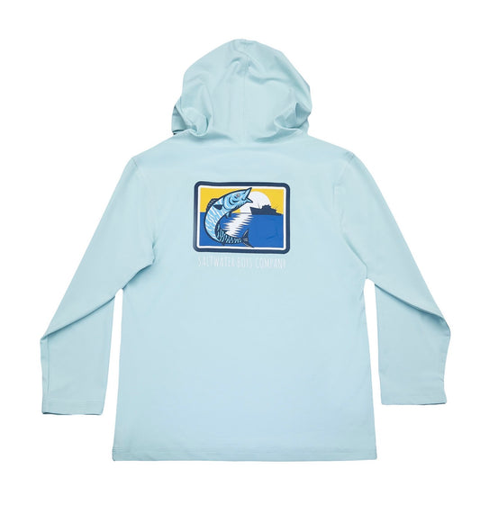 UPF50 Performance Hoodie- Teal Wahoo