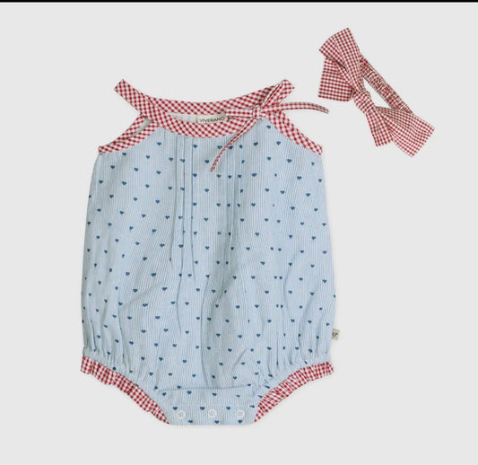 Organic Cotton Bubble- Kiera Ditsy Hearts