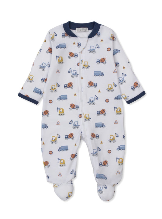 Pima Cotton Footie- Construction Roadwork