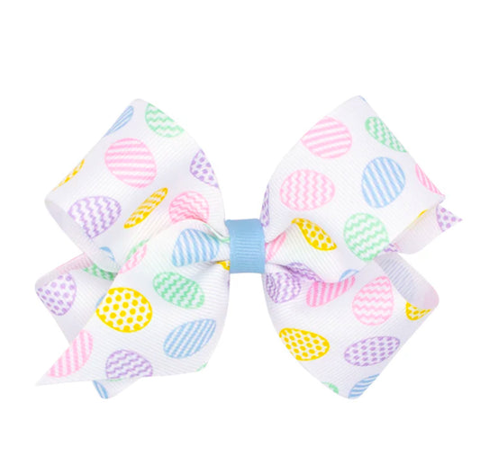 Easter Egg Print Grosgrain Bow