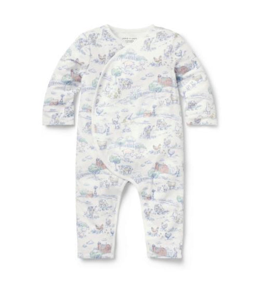 Baby Farm Animal Toile Wrap One-Piece