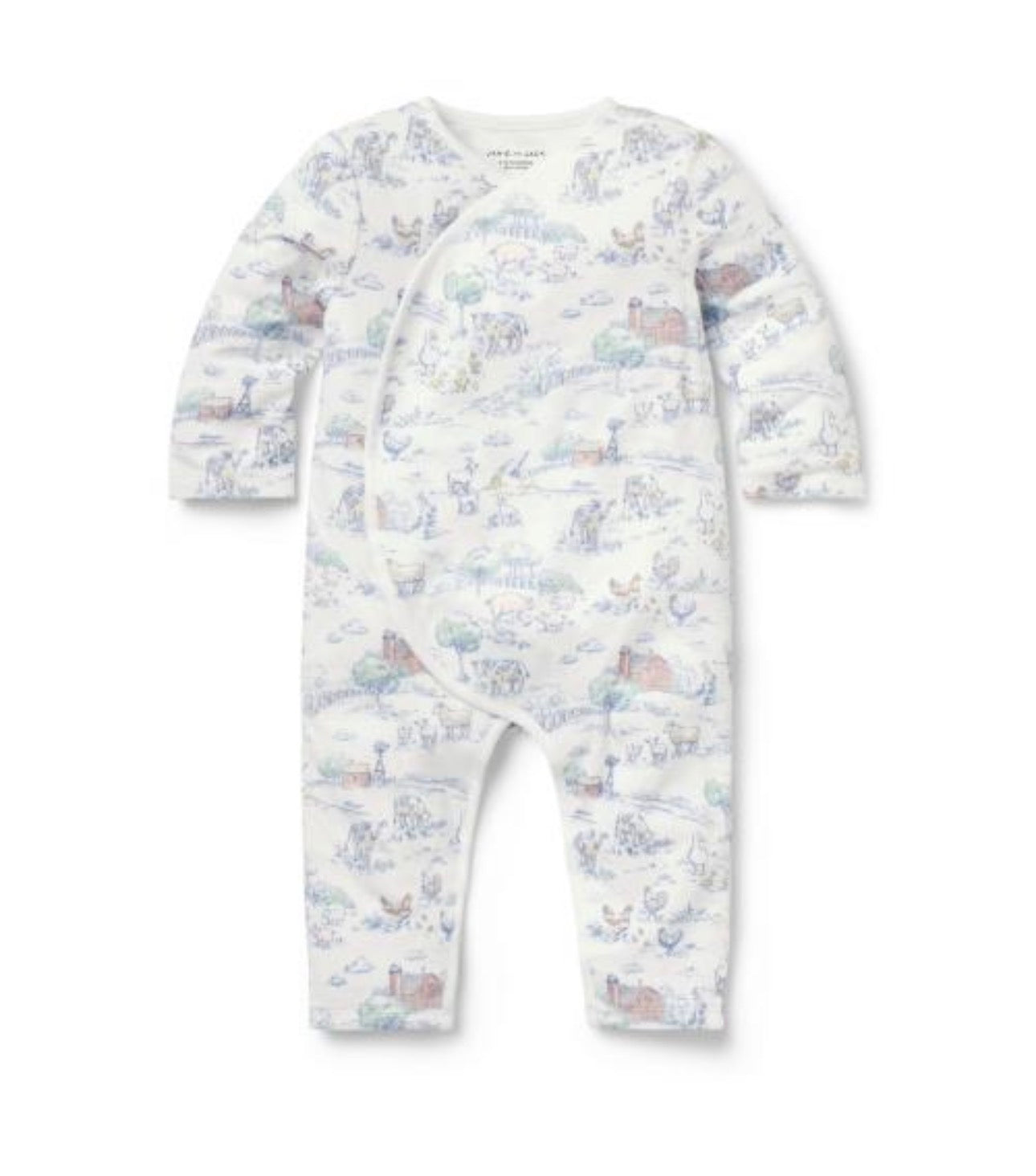 Baby Farm Animal Toile Wrap One-Piece