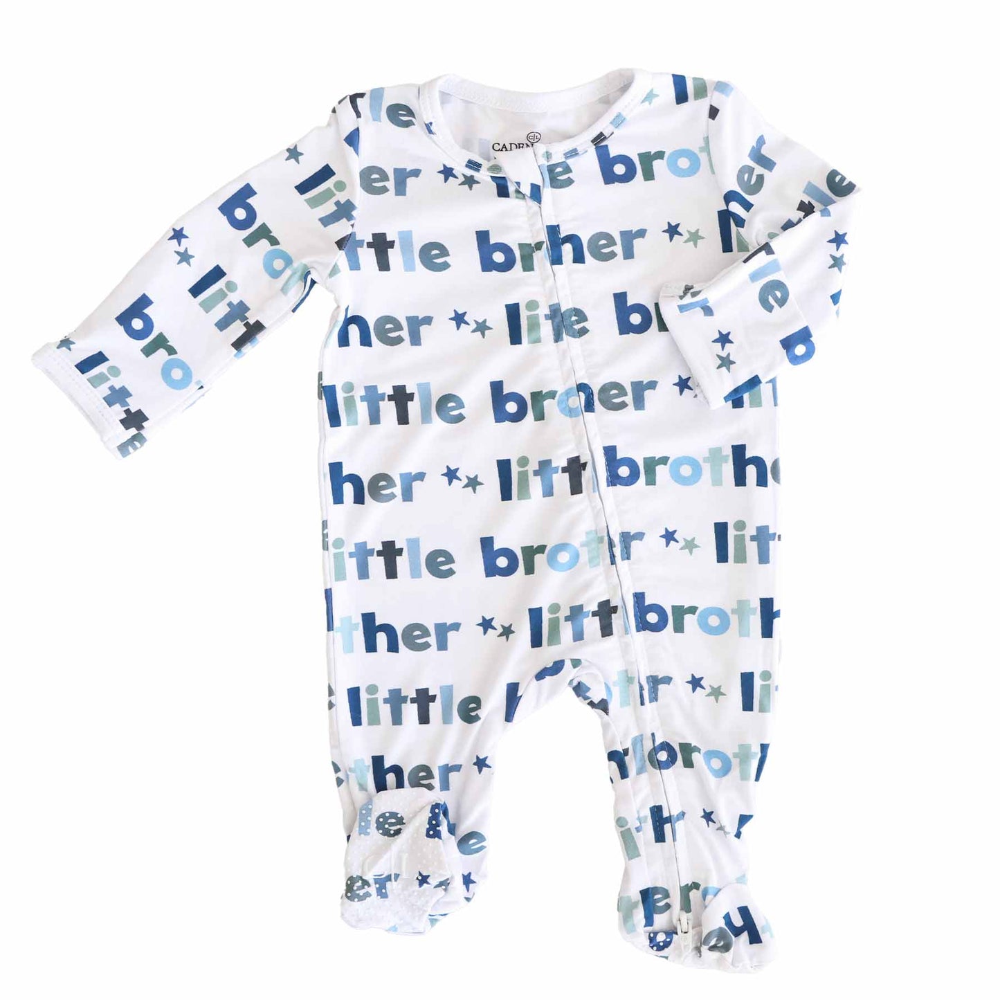 Bamboo Zipper Footie- Little Brother