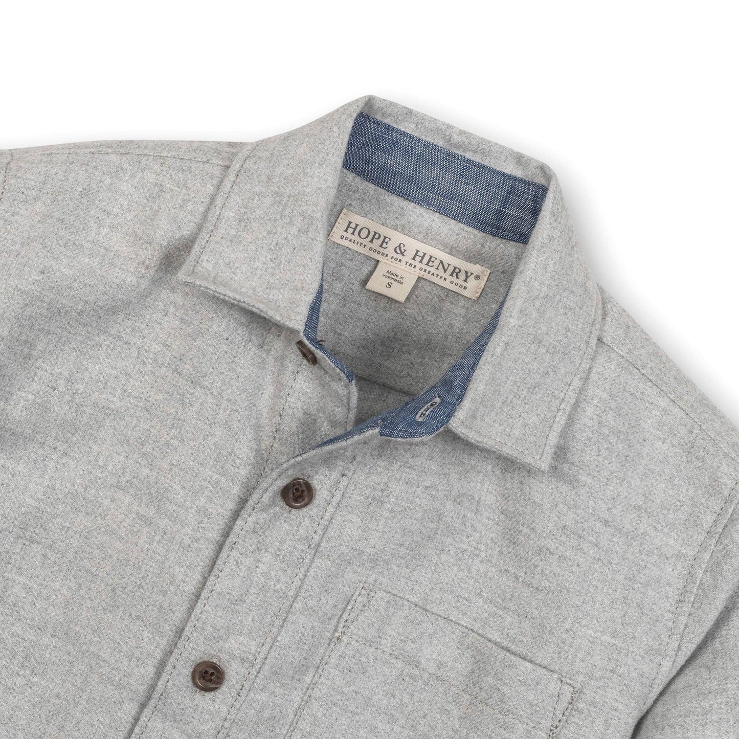 Organic Cotton Flannel Shirt with Elbow Patch