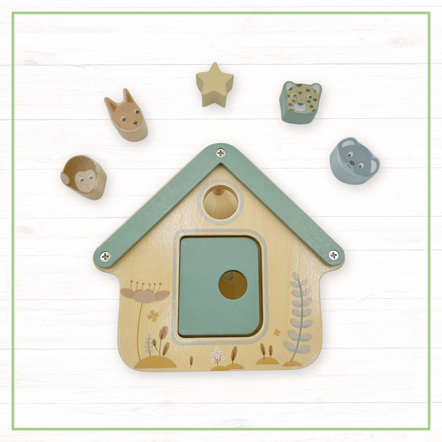 Wooden Shape Sorter & Sensory Block Learning Toy Ages 1-3