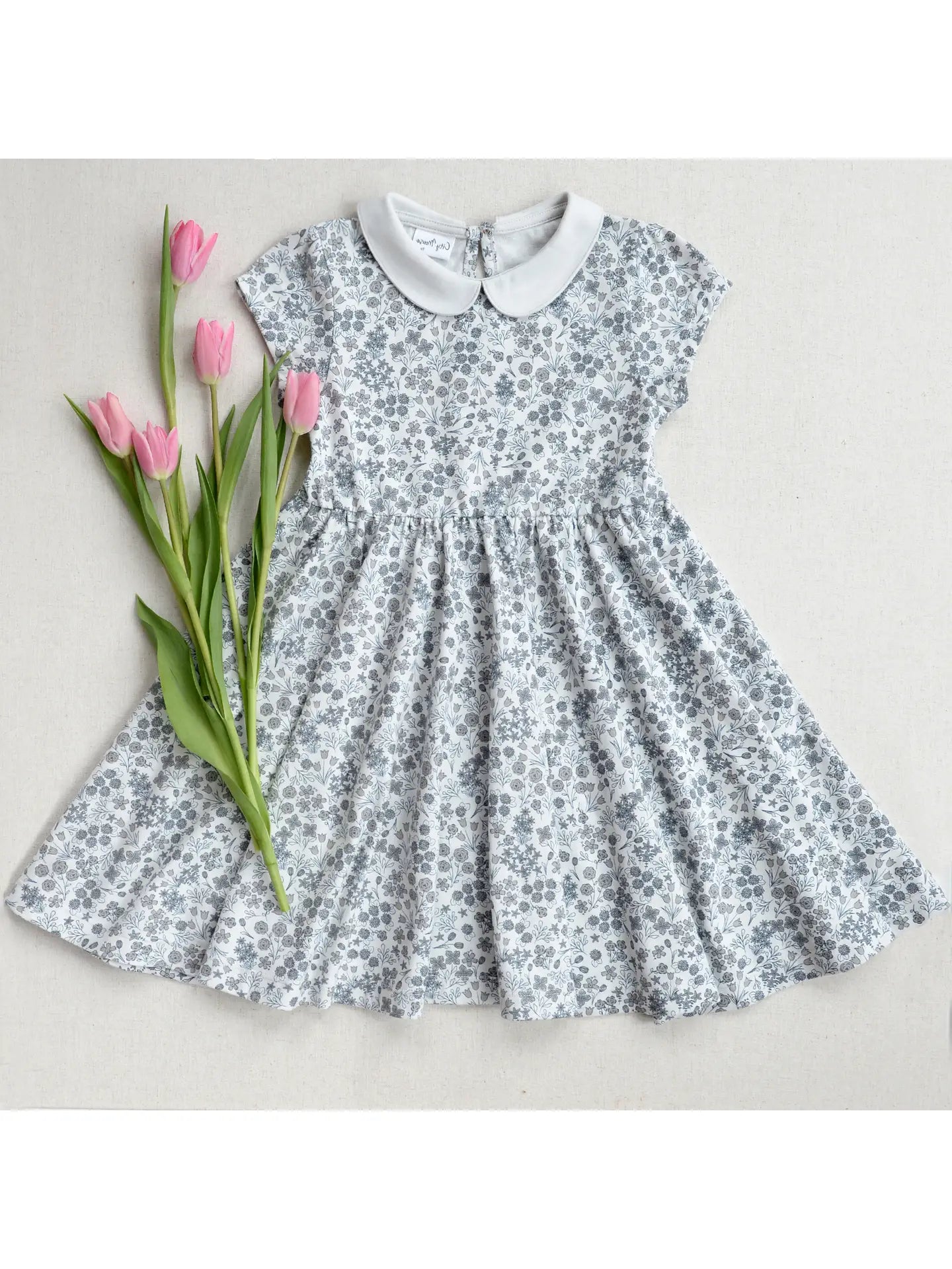 Collar Twirl Dress- Calico Floral