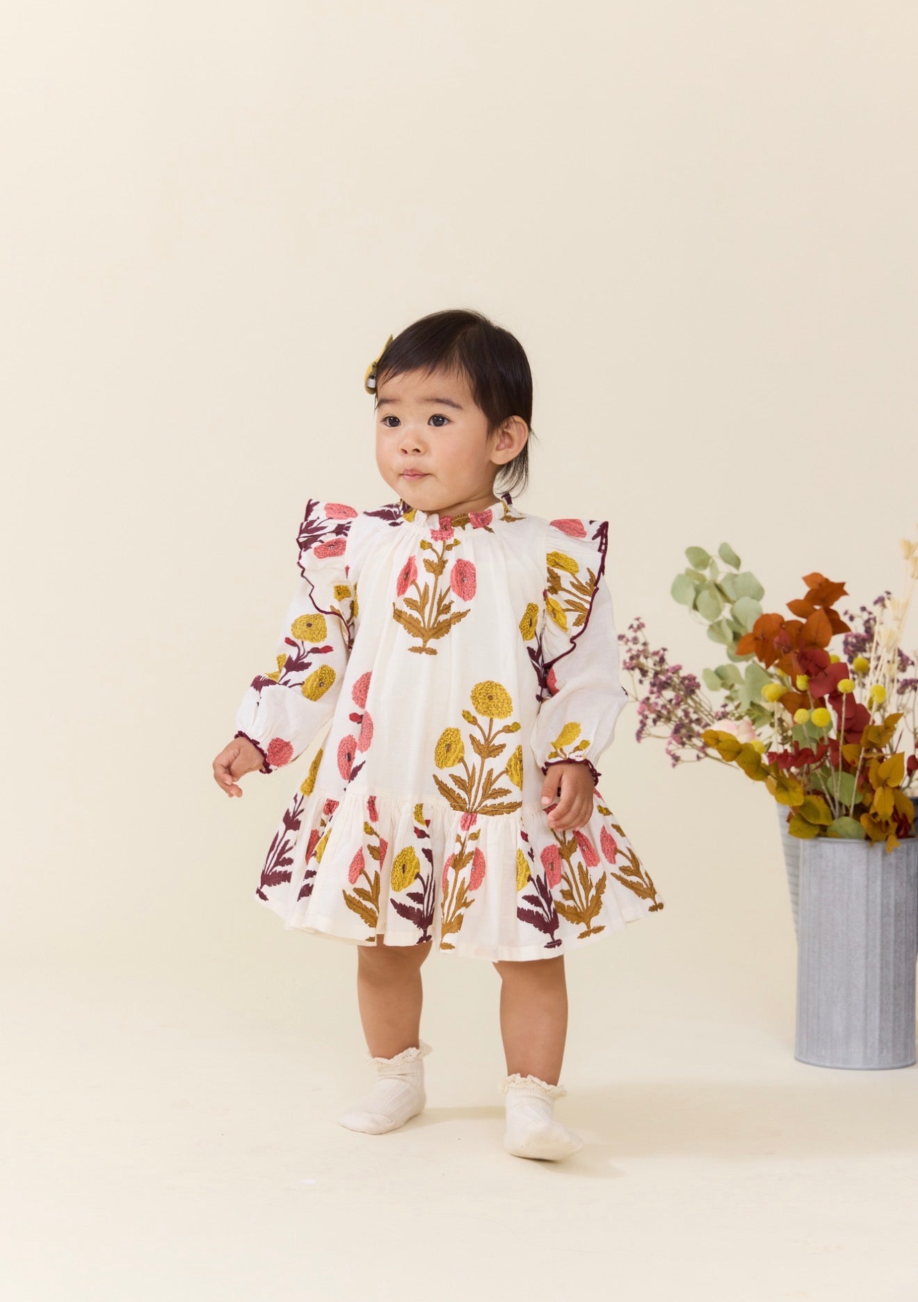 BABY GIRLS HARPER DRESS SET - HARVEST DANDELION