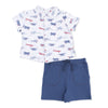 Organic Muslin Polo/Short Set- Airplanes