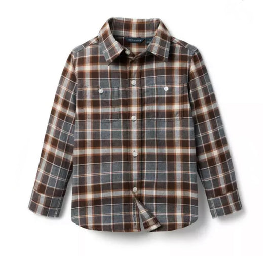 Plaid Flannel Shirt- Charcoal Plaid