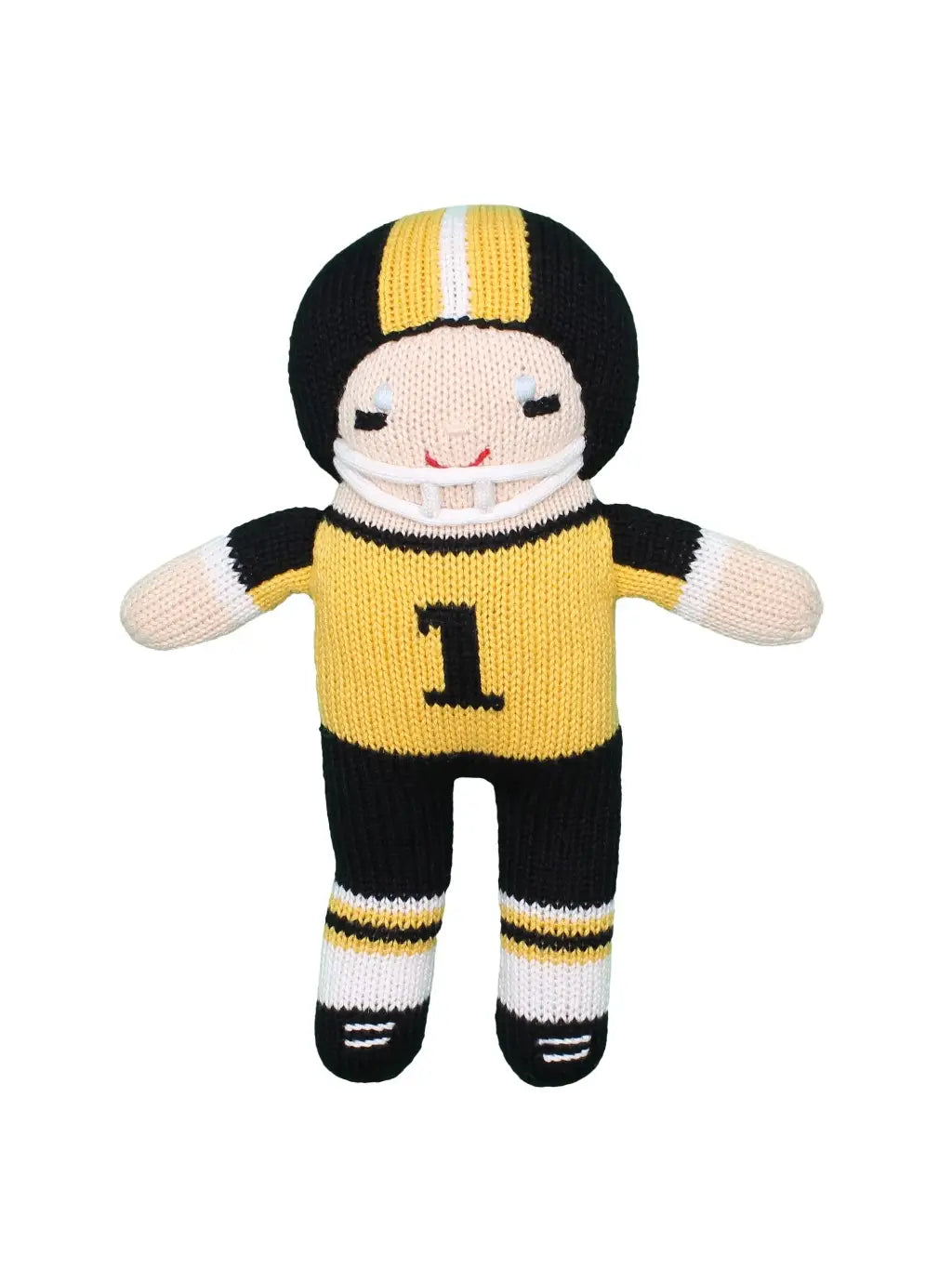 Washable Football Player Knit Rattle