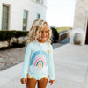 UPF50 Mint Rainbow Zip Rash Guard