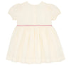 Creme Smocked Puff Sleeve Dress