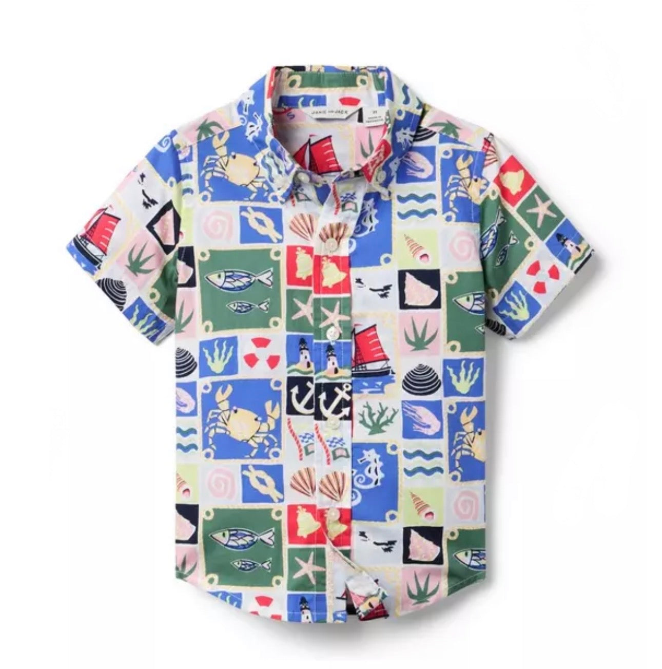 The Poplin Shirt- White Nautical