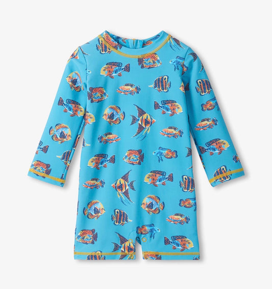 UPF50 Tropical Ocean Baby Rashguard
