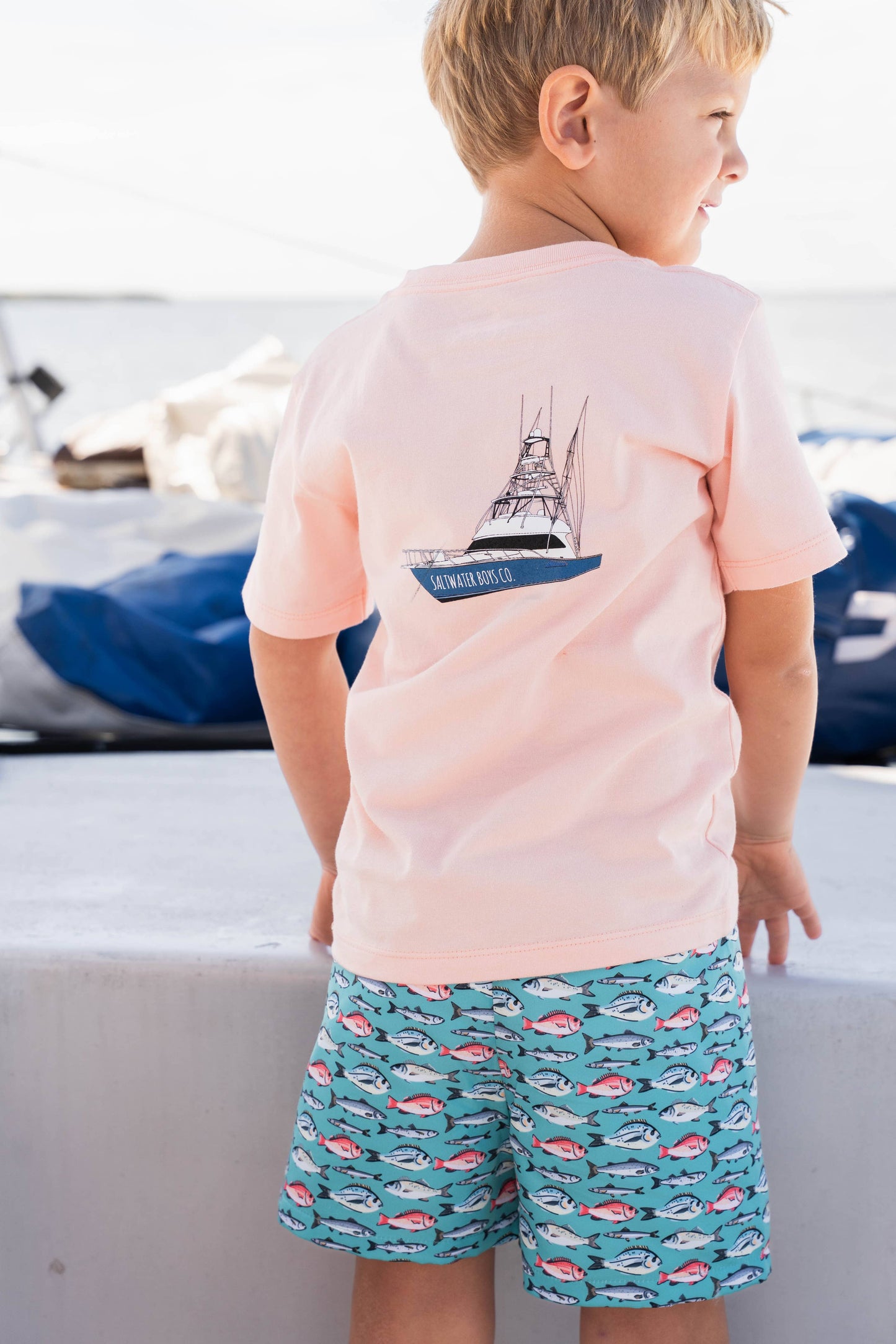 Offshore Boat T-Shirt - Salmon